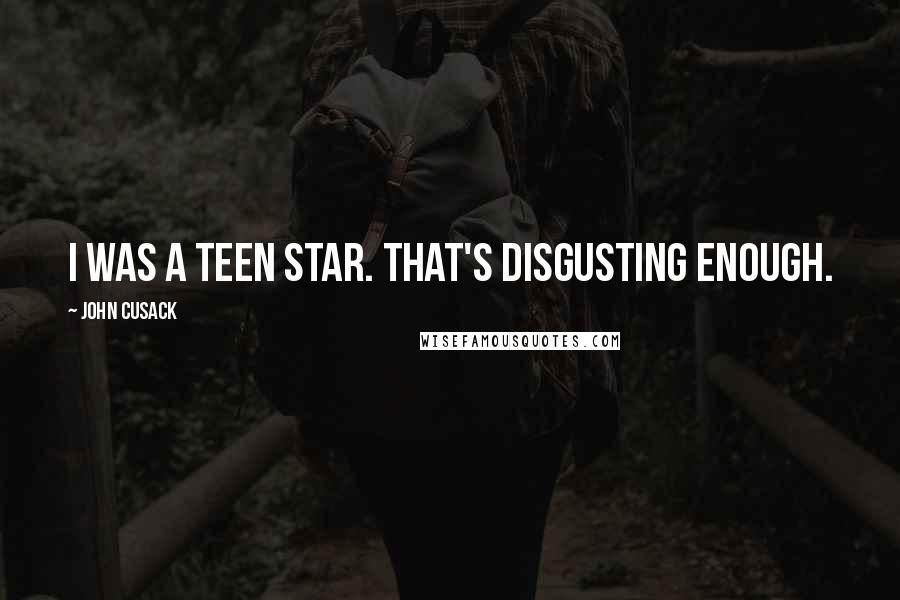 John Cusack Quotes: I was a teen star. That's disgusting enough.