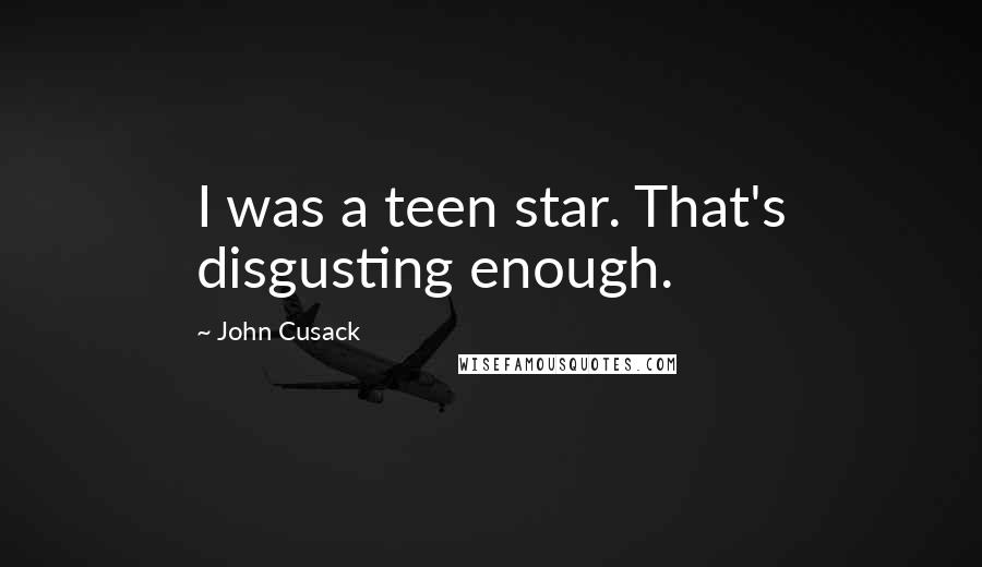 John Cusack Quotes: I was a teen star. That's disgusting enough.