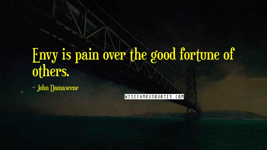 John Damascene Quotes: Envy is pain over the good fortune of others.
