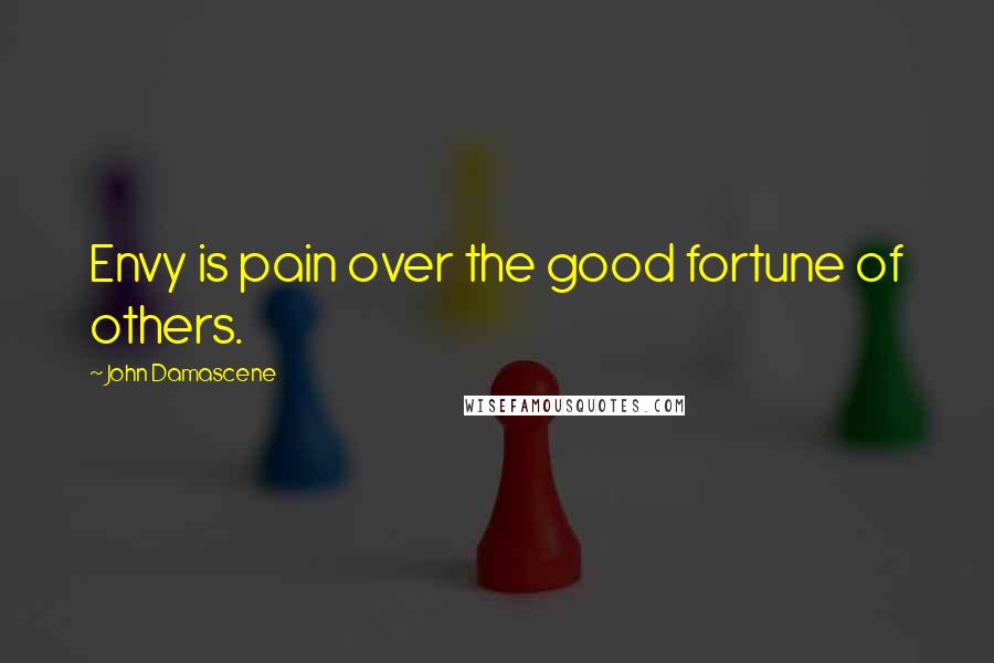 John Damascene Quotes: Envy is pain over the good fortune of others.