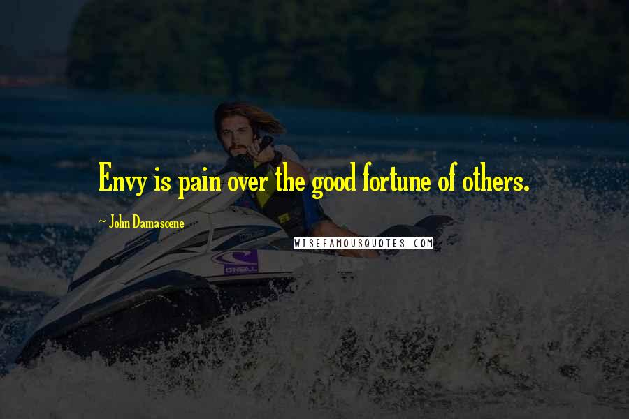John Damascene Quotes: Envy is pain over the good fortune of others.