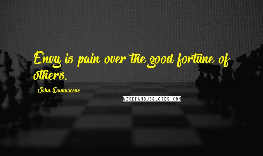 John Damascene Quotes: Envy is pain over the good fortune of others.