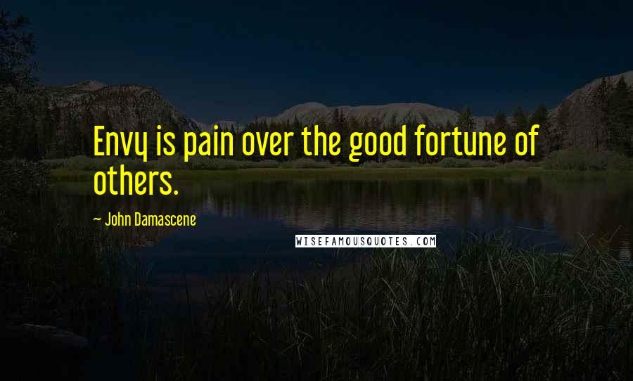 John Damascene Quotes: Envy is pain over the good fortune of others.
