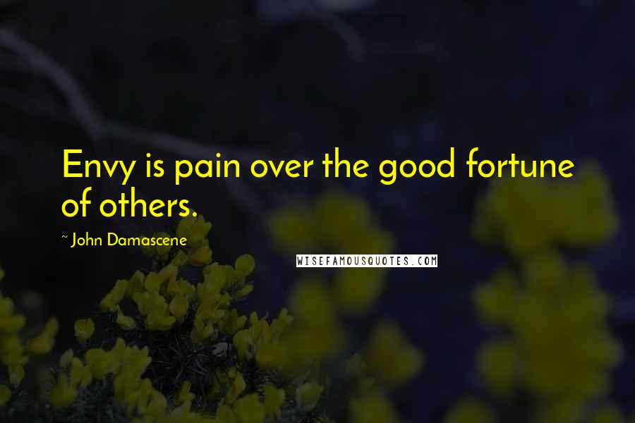 John Damascene Quotes: Envy is pain over the good fortune of others.