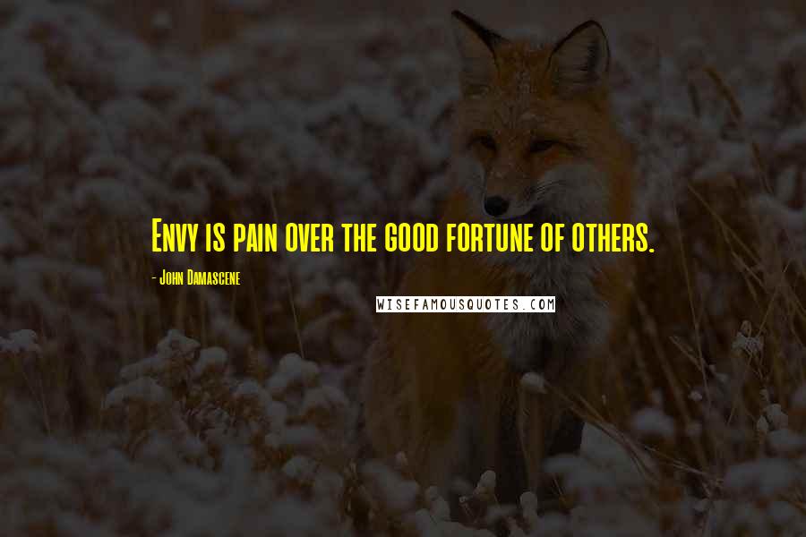 John Damascene Quotes: Envy is pain over the good fortune of others.