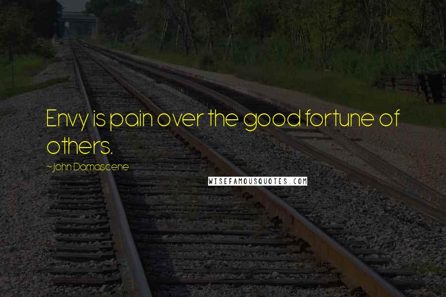 John Damascene Quotes: Envy is pain over the good fortune of others.