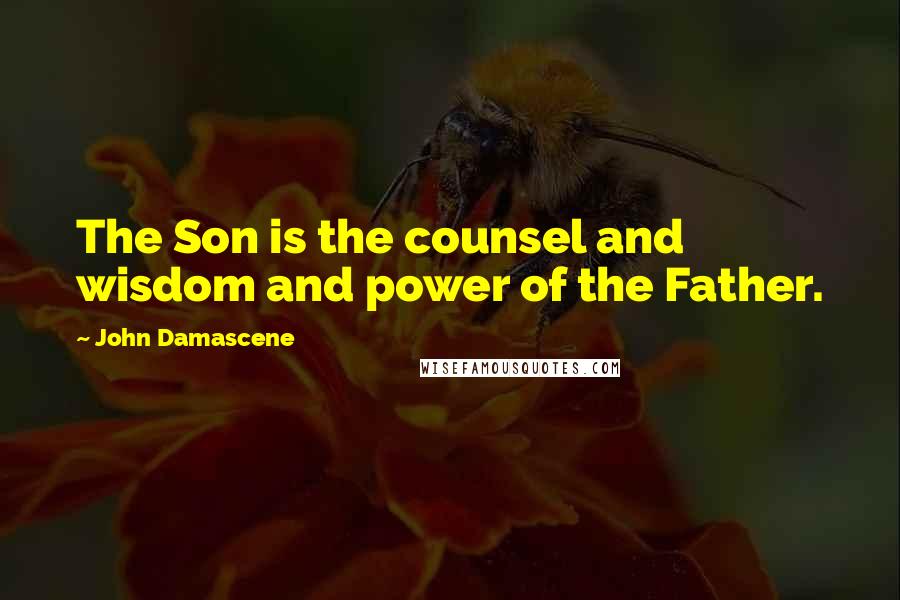 John Damascene Quotes: The Son is the counsel and wisdom and power of the Father.
