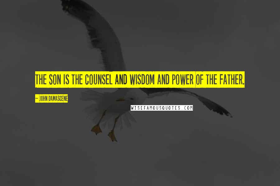 John Damascene Quotes: The Son is the counsel and wisdom and power of the Father.