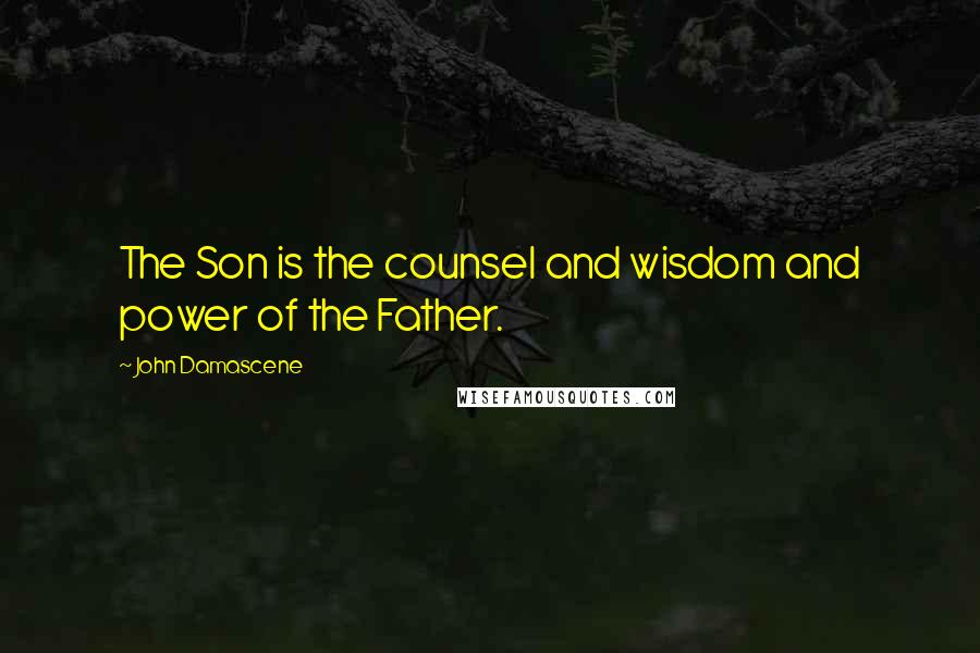 John Damascene Quotes: The Son is the counsel and wisdom and power of the Father.