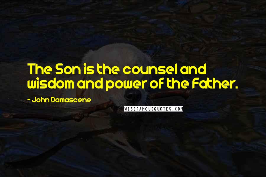 John Damascene Quotes: The Son is the counsel and wisdom and power of the Father.