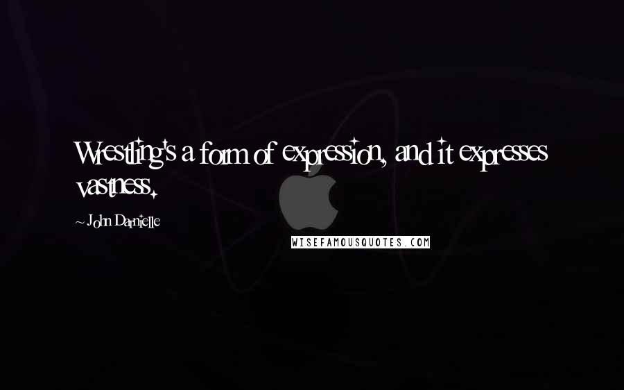 John Darnielle Quotes: Wrestling's a form of expression, and it expresses vastness.