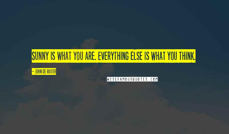 John De Ruiter Quotes: Sunny is what you are. Everything else is what you think.