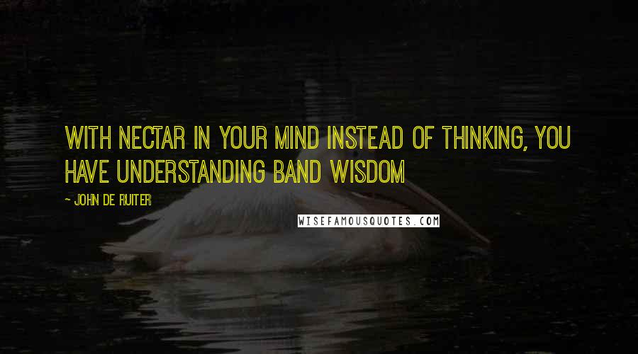 John De Ruiter Quotes: With Nectar in your Mind instead of Thinking, you have Understanding band Wisdom