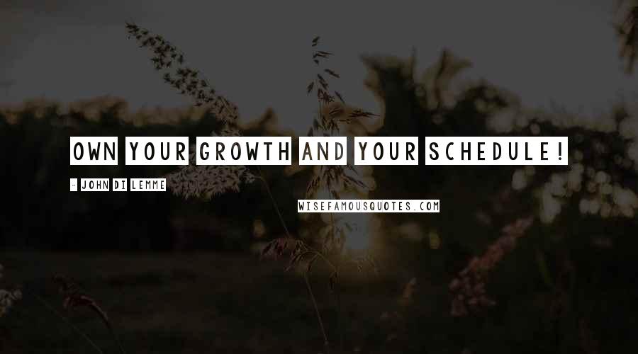 John Di Lemme Quotes: Own your growth and your schedule!