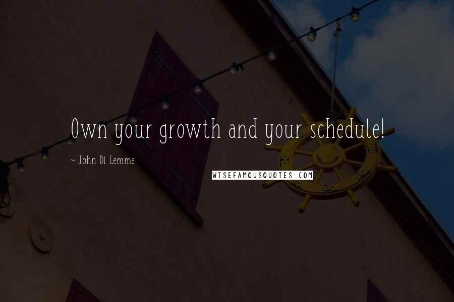 John Di Lemme Quotes: Own your growth and your schedule!