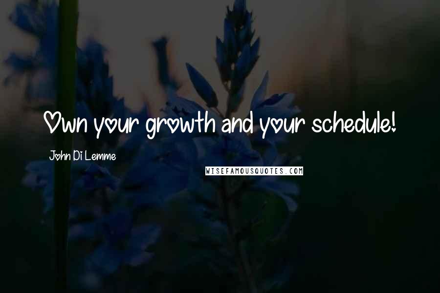 John Di Lemme Quotes: Own your growth and your schedule!