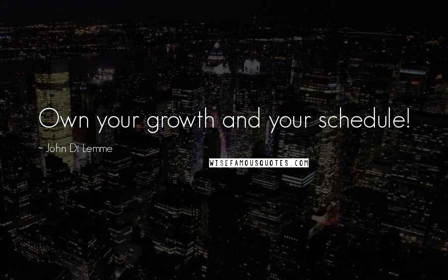 John Di Lemme Quotes: Own your growth and your schedule!