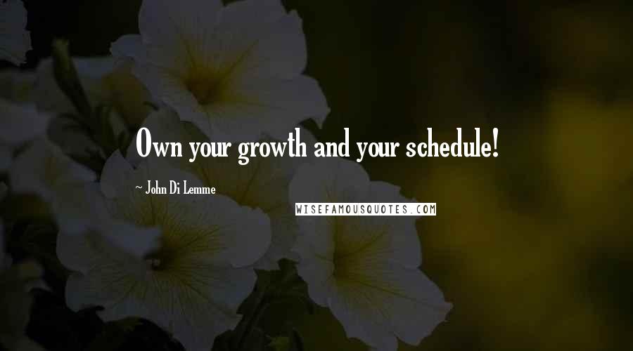 John Di Lemme Quotes: Own your growth and your schedule!