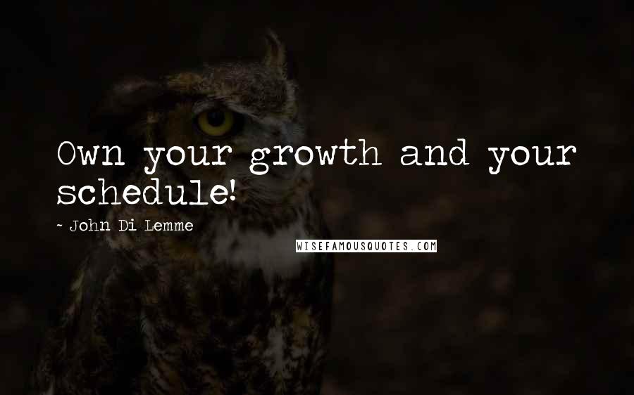 John Di Lemme Quotes: Own your growth and your schedule!