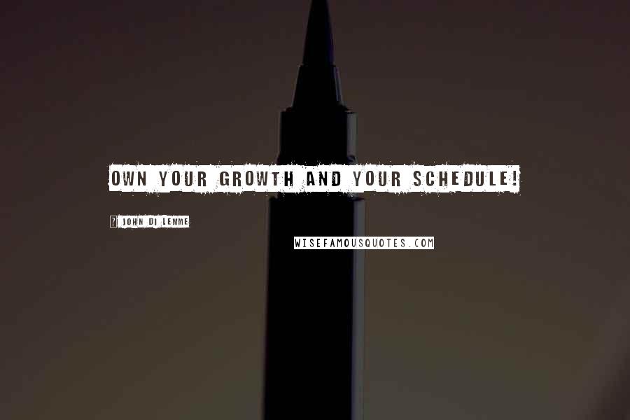 John Di Lemme Quotes: Own your growth and your schedule!