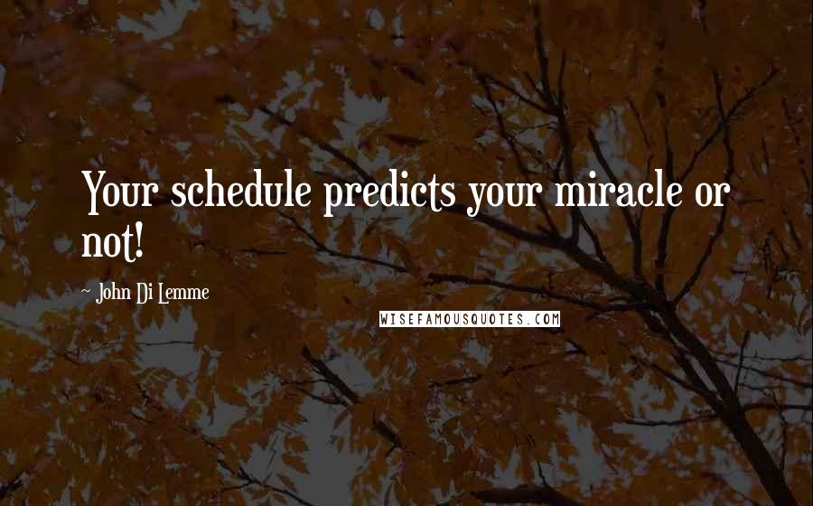 John Di Lemme Quotes: Your schedule predicts your miracle or not!