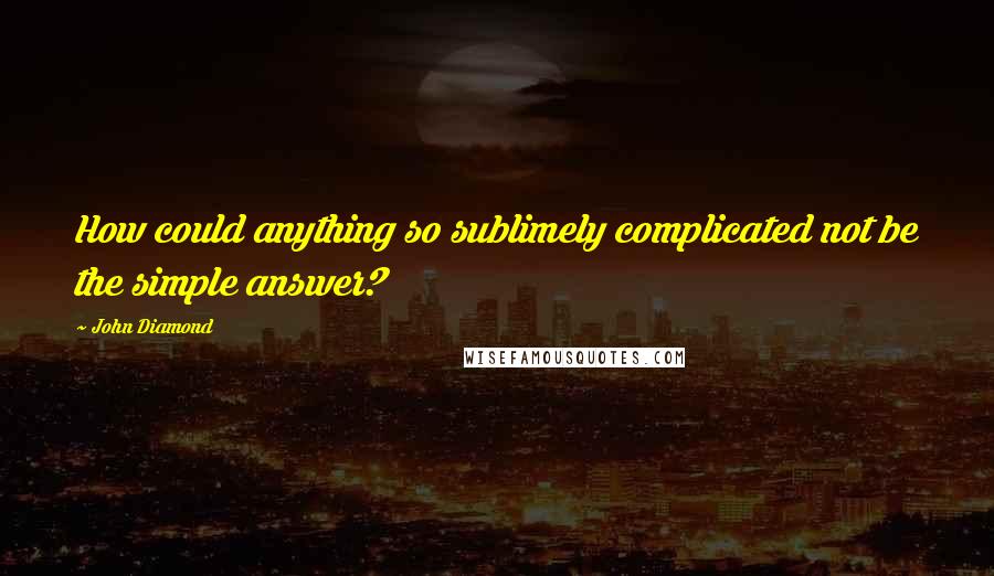 John Diamond Quotes: How could anything so sublimely complicated not be the simple answer?