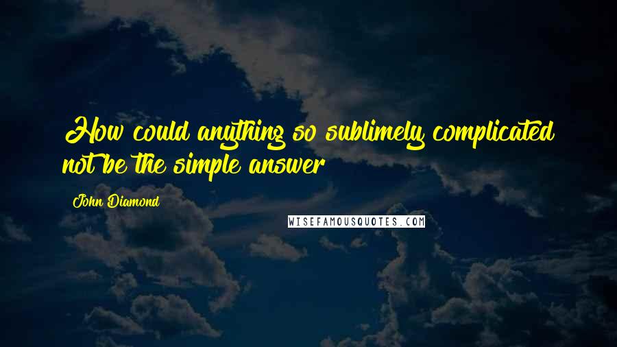 John Diamond Quotes: How could anything so sublimely complicated not be the simple answer?