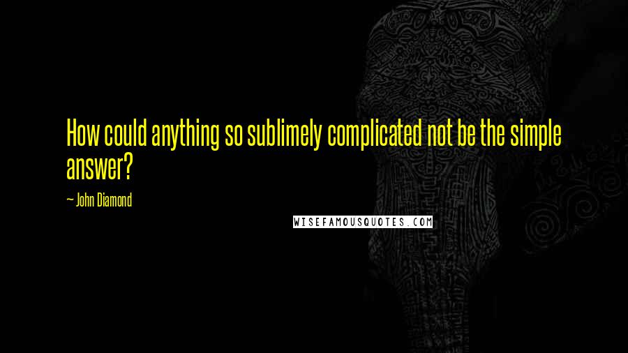 John Diamond Quotes: How could anything so sublimely complicated not be the simple answer?