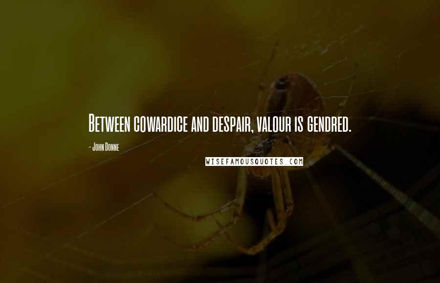 John Donne Quotes: Between cowardice and despair, valour is gendred.