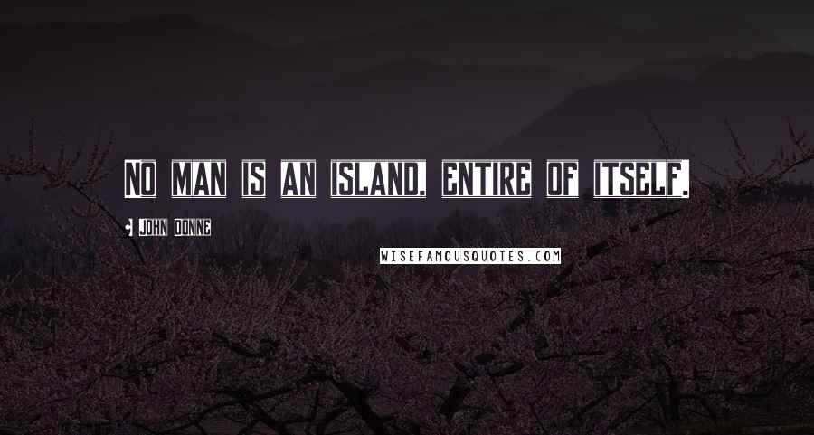 John Donne Quotes: No man is an island, entire of itself.