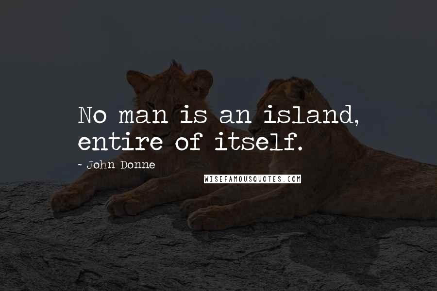 John Donne Quotes: No man is an island, entire of itself.