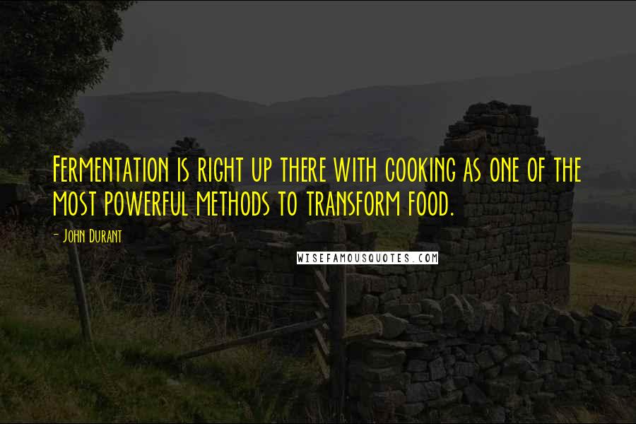 John Durant Quotes: Fermentation is right up there with cooking as one of the most powerful methods to transform food.