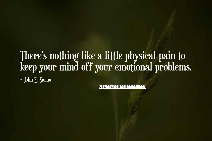 John E. Sarno Quotes: There's nothing like a little physical pain to keep your mind off your emotional problems.