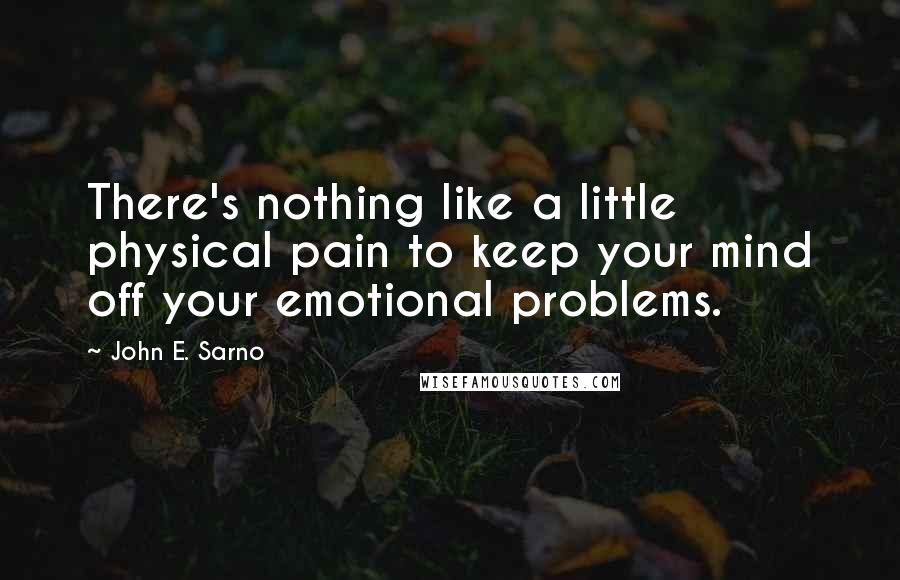 John E. Sarno Quotes: There's nothing like a little physical pain to keep your mind off your emotional problems.