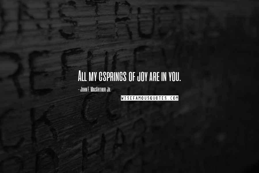 John F. MacArthur Jr. Quotes: All my csprings of joy are in you.