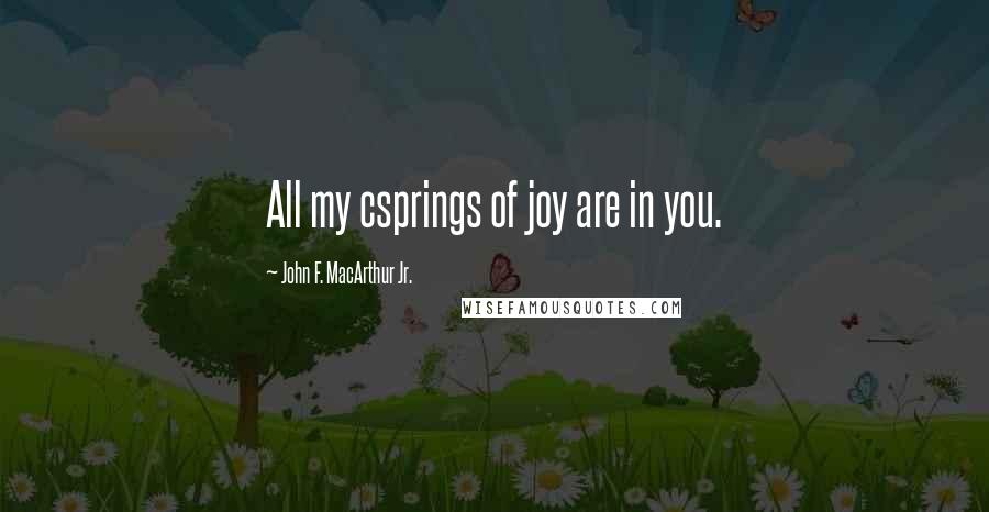 John F. MacArthur Jr. Quotes: All my csprings of joy are in you.