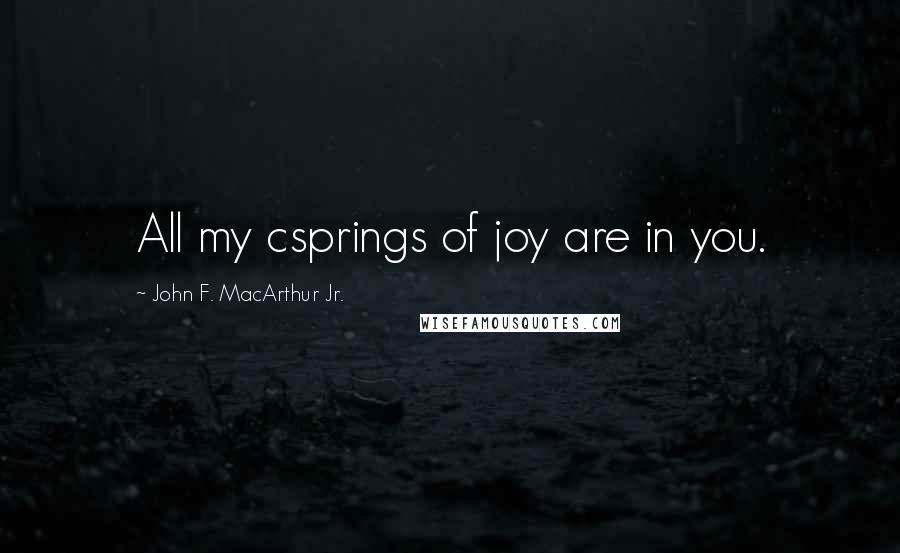 John F. MacArthur Jr. Quotes: All my csprings of joy are in you.