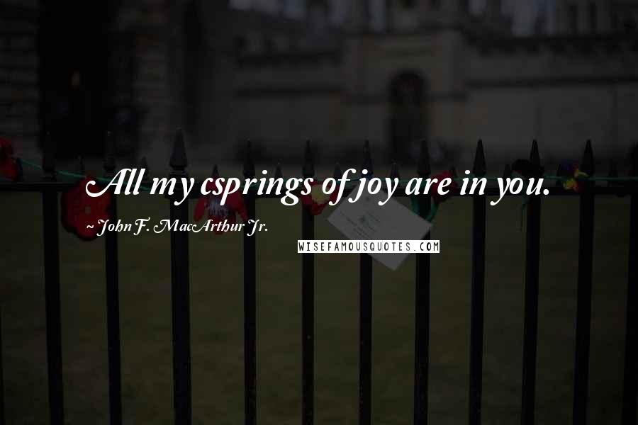 John F. MacArthur Jr. Quotes: All my csprings of joy are in you.