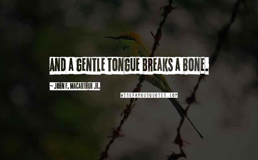 John F. MacArthur Jr. Quotes: And a gentle tongue breaks a bone.