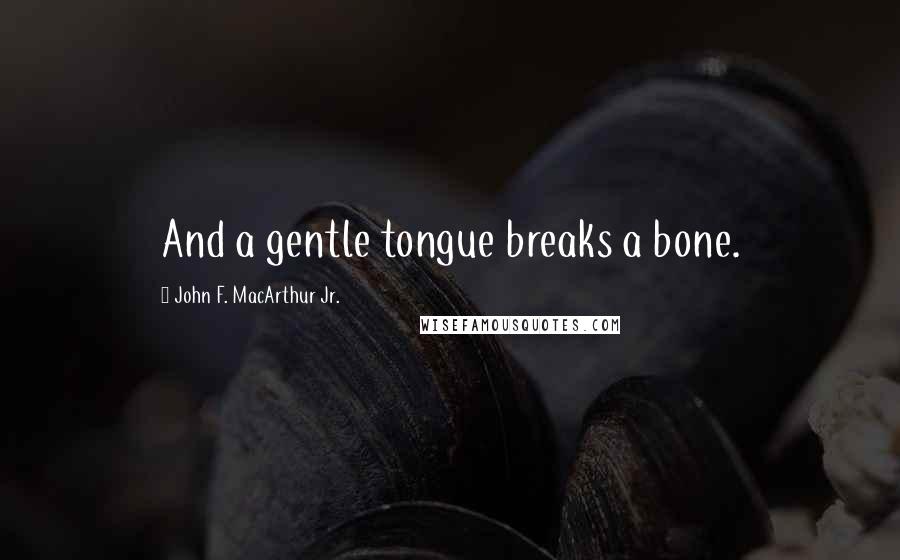 John F. MacArthur Jr. Quotes: And a gentle tongue breaks a bone.