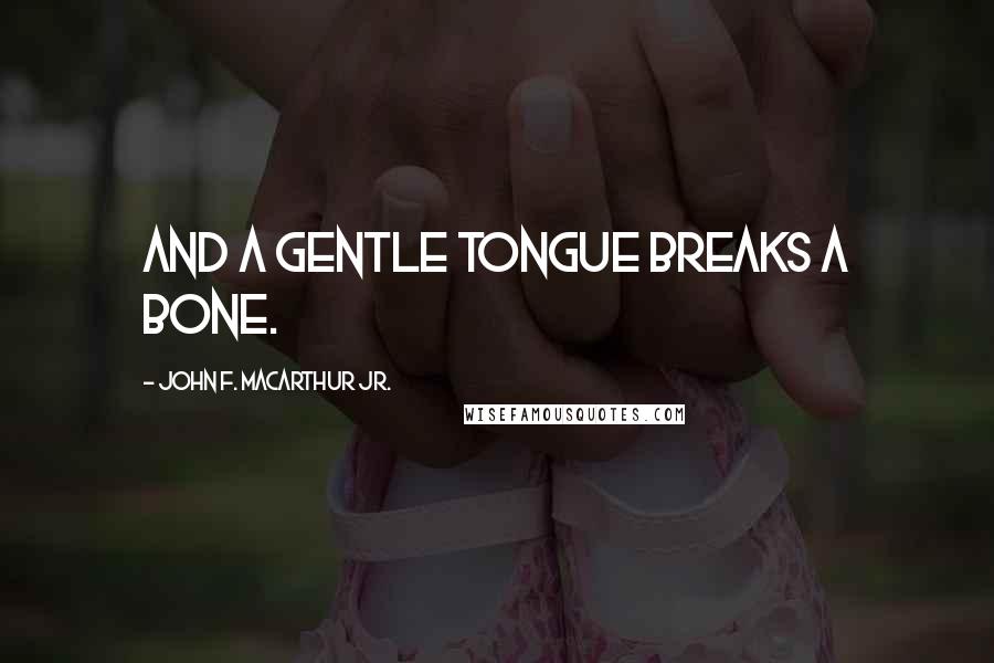 John F. MacArthur Jr. Quotes: And a gentle tongue breaks a bone.