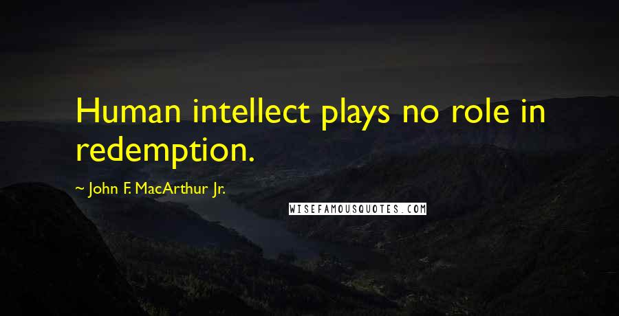 John F. MacArthur Jr. Quotes: Human intellect plays no role in redemption.