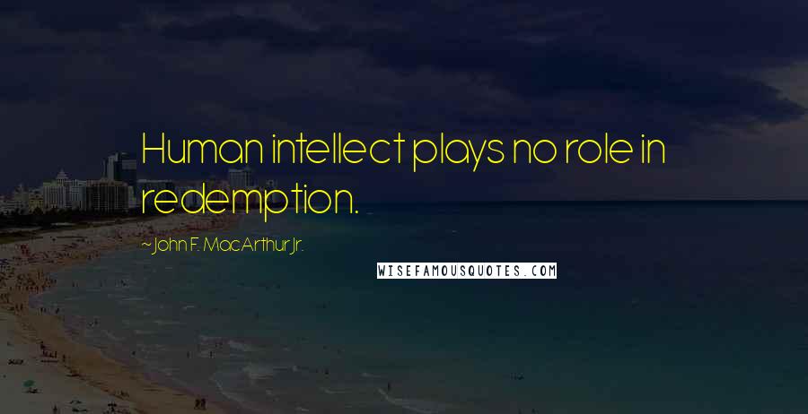 John F. MacArthur Jr. Quotes: Human intellect plays no role in redemption.
