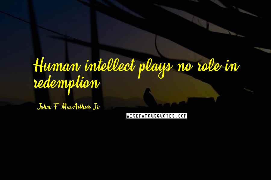 John F. MacArthur Jr. Quotes: Human intellect plays no role in redemption.