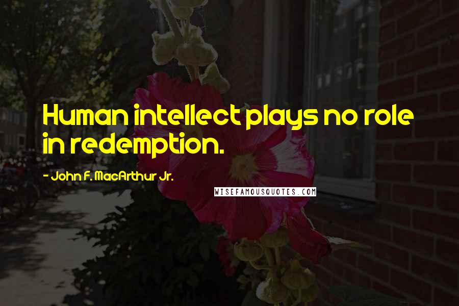 John F. MacArthur Jr. Quotes: Human intellect plays no role in redemption.