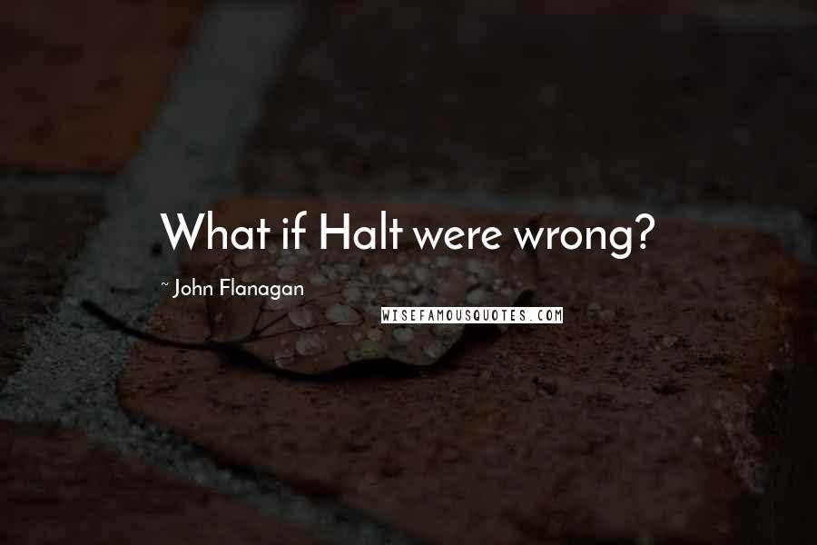 John Flanagan Quotes: What if Halt were wrong?