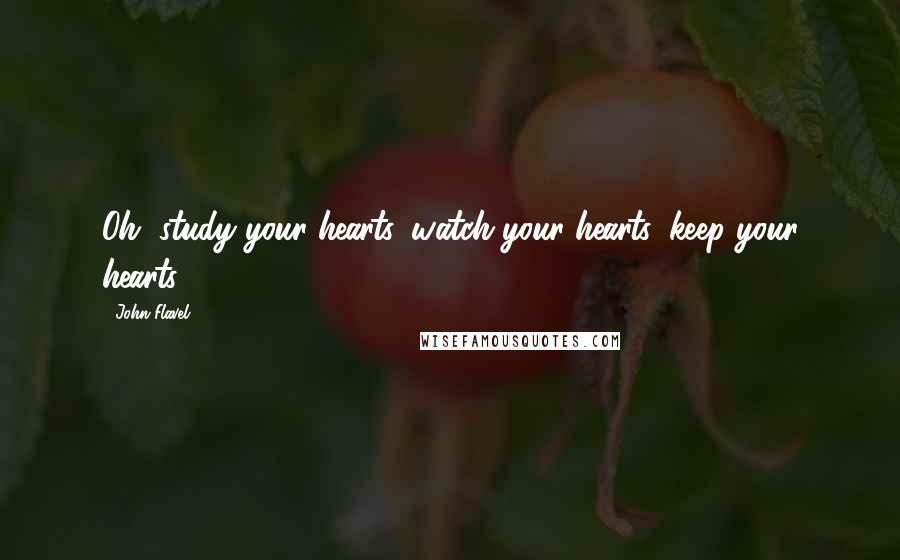 John Flavel Quotes: Oh, study your hearts, watch your hearts, keep your hearts