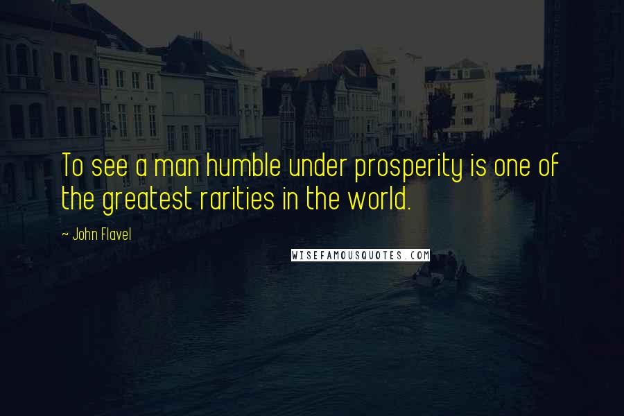 John Flavel Quotes: To see a man humble under prosperity is one of the greatest rarities in the world.