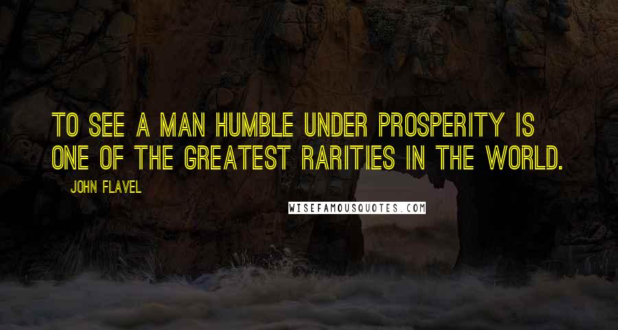 John Flavel Quotes: To see a man humble under prosperity is one of the greatest rarities in the world.