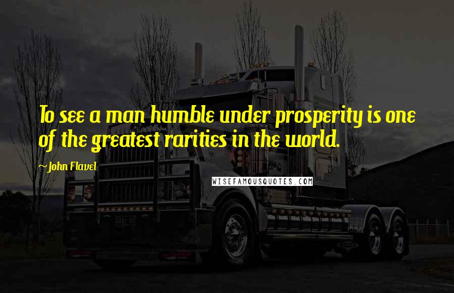 John Flavel Quotes: To see a man humble under prosperity is one of the greatest rarities in the world.